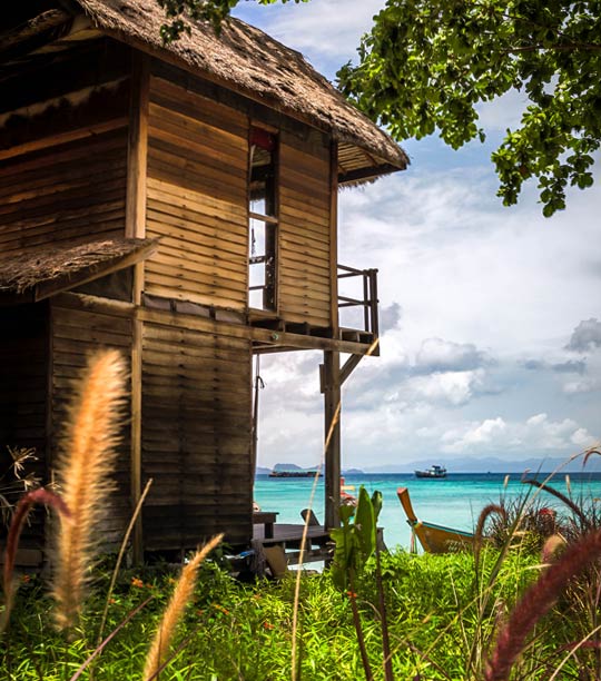 Beachfront breezy bungalow view